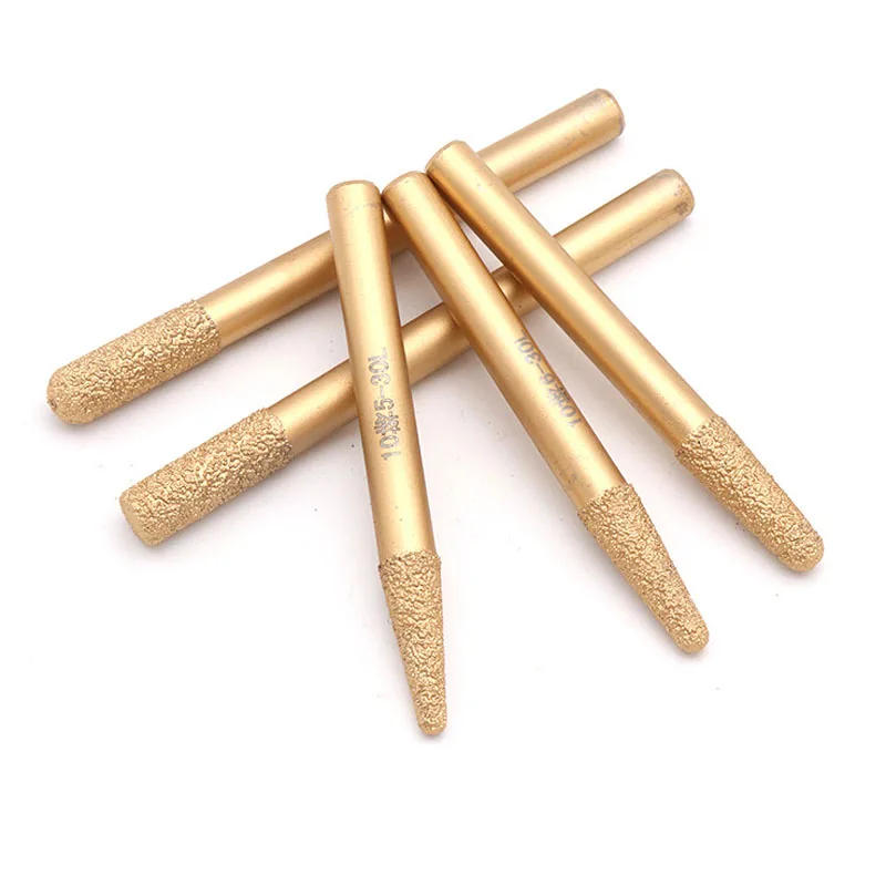 

1Pcs 6/8/10mm Shank Vaccum Brazed Diamond Grinding Head Stone Carving Tool Granite Tombstone Lettering Tool Marble Carving Tool