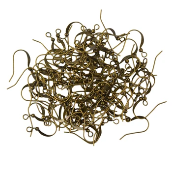 

100 Pieces Antique Bronze Brass Earring Hook Connectors Earwire Accessories Jewelry Findings