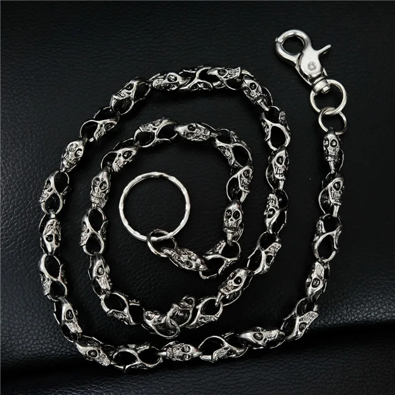 86cm Hip Hop Gothic Men's Skeleton Waist Chains Accessories Wallet Chain Biker Trucker Keychain Punk Heavy Jeans Pants | Украшения и
