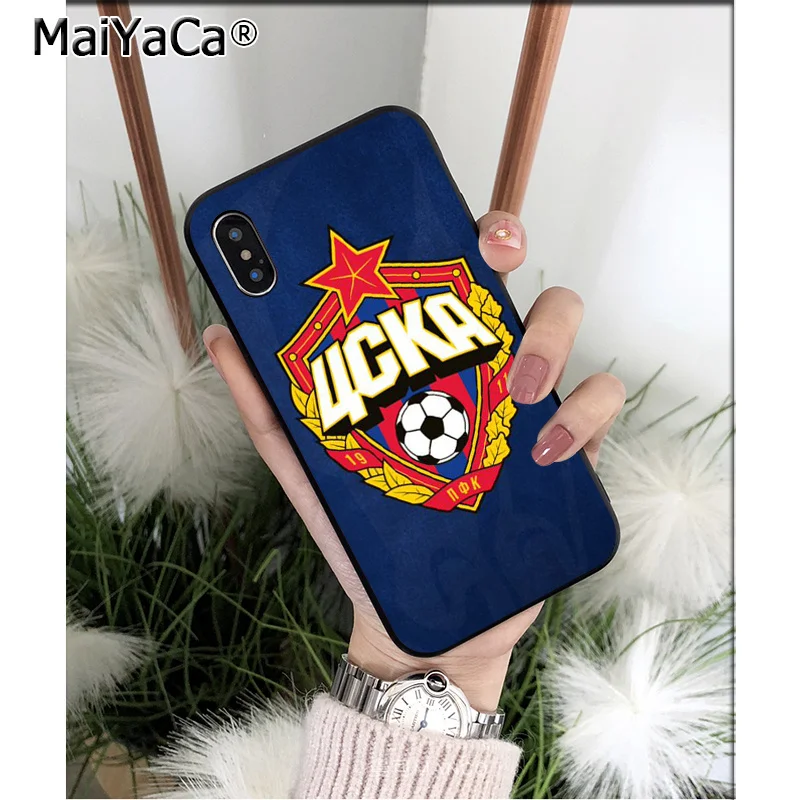 MaiYaCa PFC ЦСКА футбольная команда, высокое качество, чехол для телефона Apple iPhone 8 7 6 6S Plus X XS MAX 5 5S SE XR, мобильные телефоны