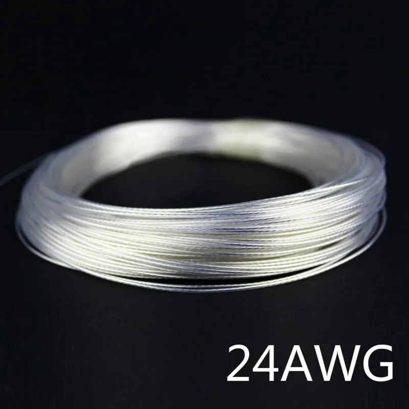 

10/50/100m 24AWG Silver plated cable Teflon OD 1.1mm headphone cable DIY earphone wire audio cable high temperature wire 9 color