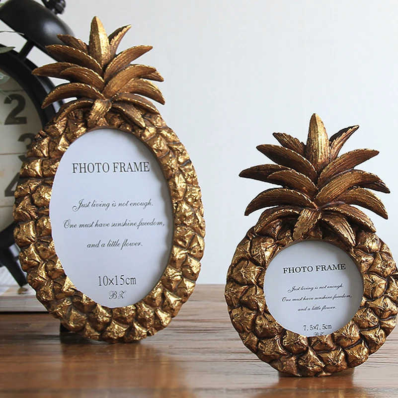 Cute Resin photo frame pineapple retro style photo frame home retro photo frame 3inch 6inch 7 inch home decoration creative gift