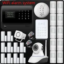 Wireless WiFi GSM GPRS SMS Home Security Alarm System mobile phone  App Control Pet Immune  Detector Password Keypad