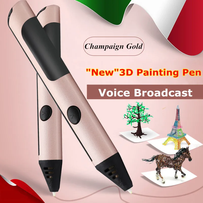 

2017 Newest Private Mode 3D Pen With Free 2 Color PCL Filament 3D Printing Pen 3 D Pens for Kids Birthday Gift Free Shipping