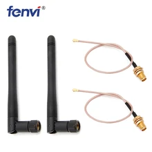 2,4 GHz 2dBi wifi антенна с RP SMA штекерным разъемом+ RF IPX/u. fl RP-SMA Соединительный кабель для мини PCI PCI-E беспроводной карты