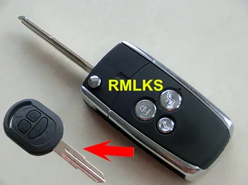 

RMLKS Replacement Flip Folding 3 Button Remote Key Shell Fit For Car Key Fob Keyless Shell Uncut DWO4R Blade