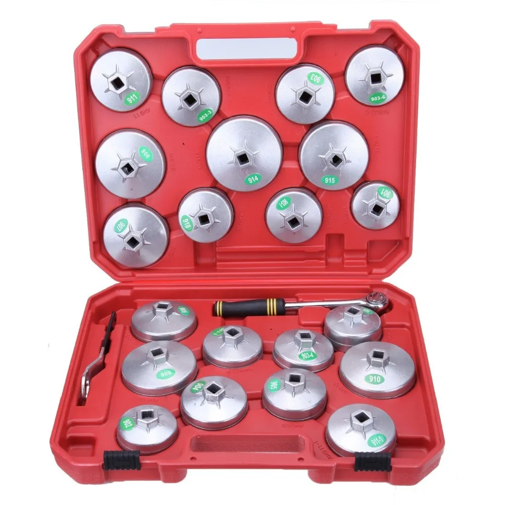 

Mainpoint 23 Pcs Oil Filter Cap Removal Wrench Cup Socket Set Ratchet Spanner With Case Hand Tool