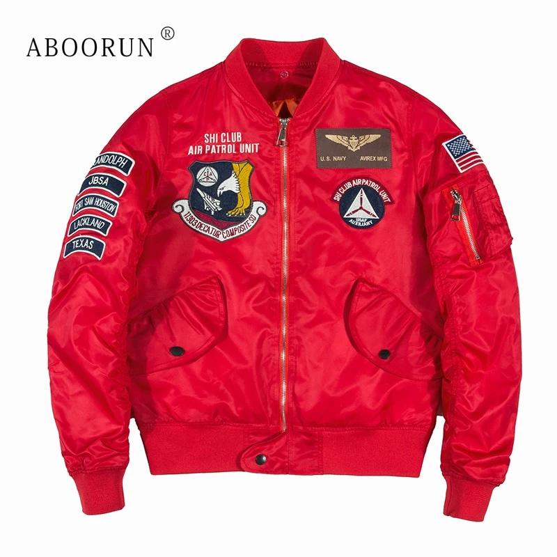 

ABOORUN 2018 Spring Mens Bomber Jacket US MA-1 Pilot Jacket Thin Windbreaker Coat for Couples YC1045