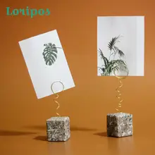 Нордическая мраморная база латунный Железный арт заметка фото клип бизнес имя зажим для карт, держатель креативный стол декоративные украшения