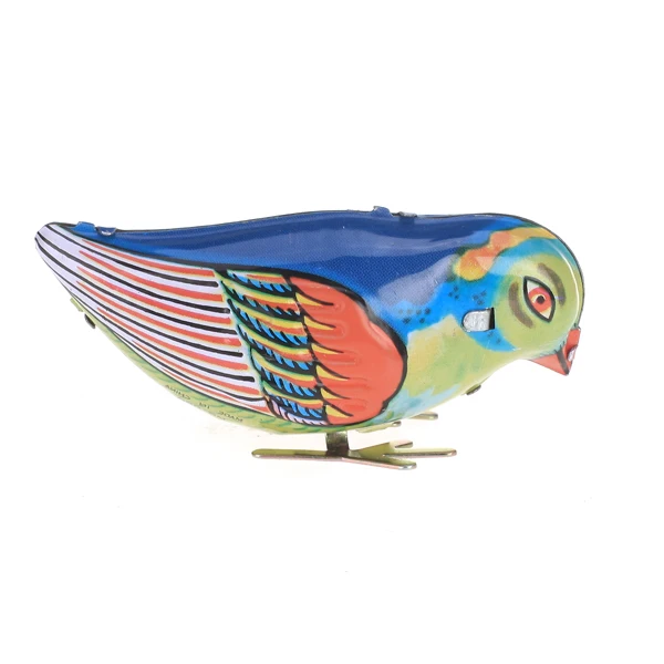 MagiDeal Retro Style Wind Up Blue Bird Collectible Toy Pecking Song for Kids Children Baby Great Gift