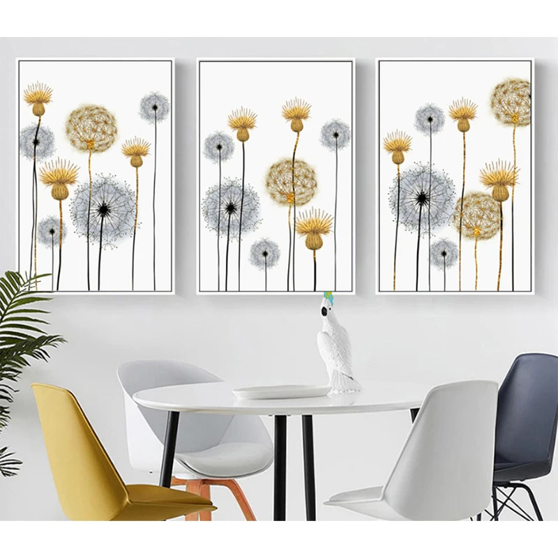 

Minimalist Fresh Flower Dandelion Canvas Posters and Prints Wall Art Painting Nordic Decoration Pictures Modern Home Decor