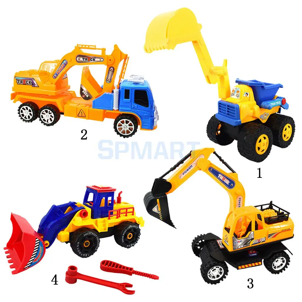 cute plastic mini engineering vehicle excavator tractor digging