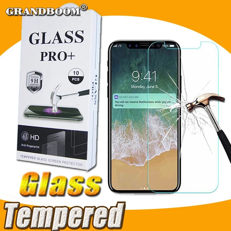 100pcs 9H Premium Tempered Glass For iPhone XS Max XR X 8 7 6 6S Plus SE 5 5S Screen Protector