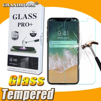 

100pcs 9H Tempered Glass For iPhone 11 Pro Max XS XR X 8 7 6 6S Plus SE 5 5S Screen Protector Protective Film With New Package