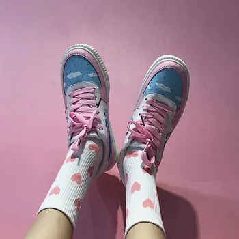 Kawaii Pink & Blue Sky Spring Shoes 3