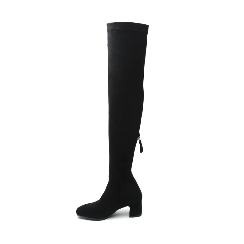 La Invierno Cremallera Rodilla Por Cr1330 Black Tacones Básicas 40 Zapatos Mujeres Punta Tamaño Rebaño gray Enmayer Med Las Encima Redonda De 33 Mujer Bolso Botas wnqYC41xz
