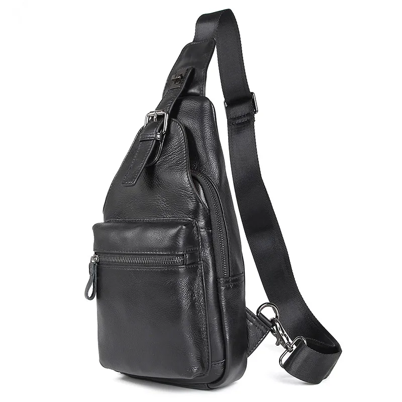 

J.M.D Vintage Leather Chest Bag High Qualty Natural Leather Funny Bag for Men 4012