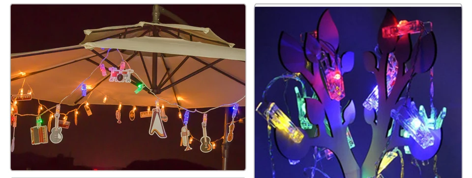 1.5M 2M 3M Photo Clip Holder LED String lights For Christmas New Year Party Wedding Home Decoration Fairy lights Battery (13)