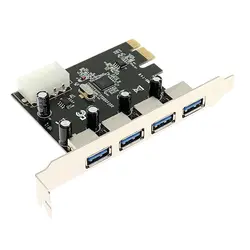 4 порта PCI-E к USB 3,0 концентратор PCI Express адаптер для карты расширения, максимальная скорость передачи до 5 Гбит/с USB концентратор PCI адаптер