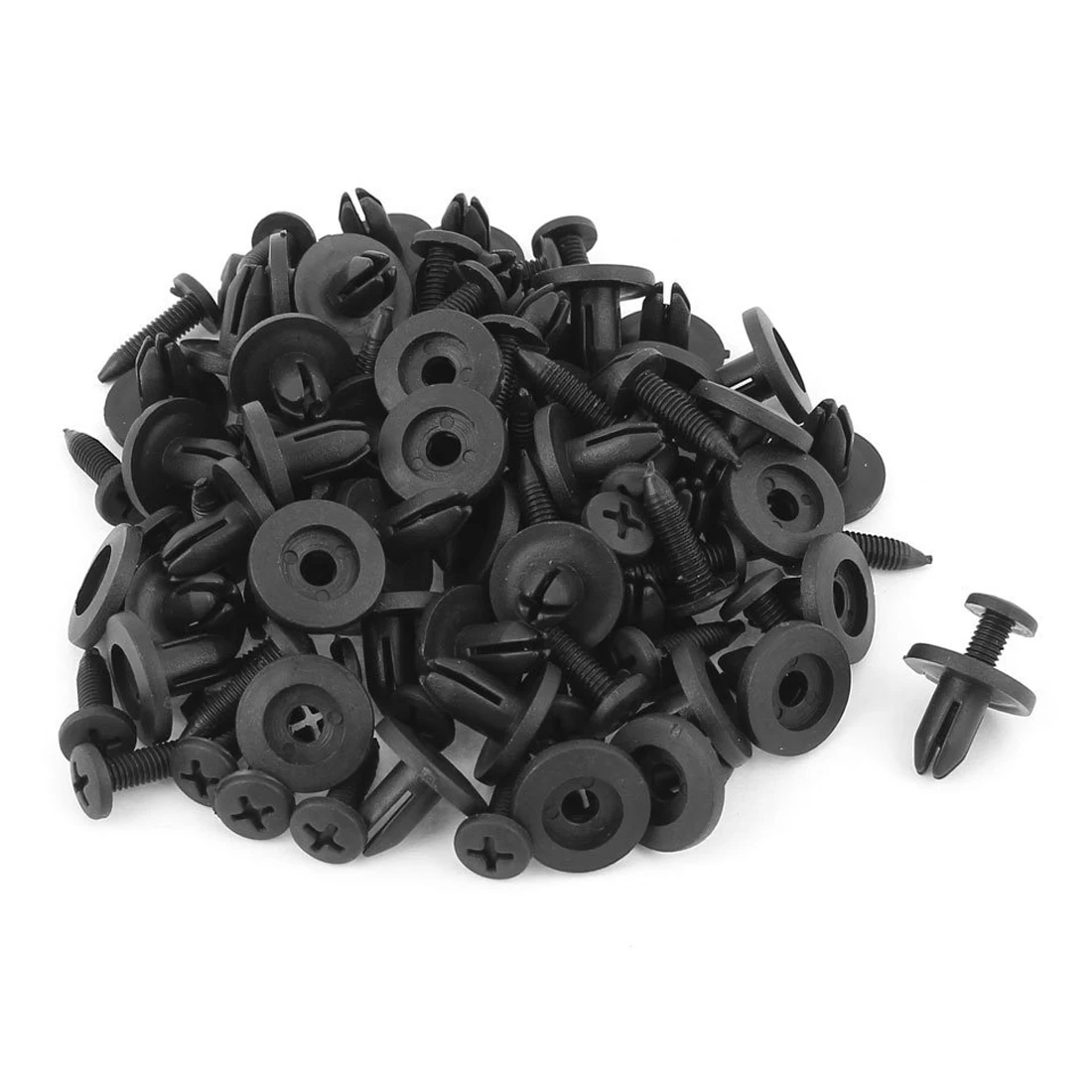 50pcs 6mm Plastic Push Type Rivet Bumper Pin Clipsin Auto Fastener