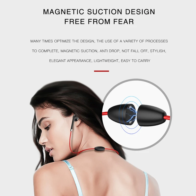 Беспроводные Bluetooth наушники Daono BT313 с магнитным шейным ремешком|Наушники и