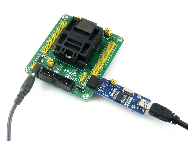 ߸ġ IC ׽Ʈ  , QFP64, LQFP64, STM32F10xR, STM32L1xxR, STM32F2xxR, STM32F4xxR, 0.5mm ġ = STM32-QFP64