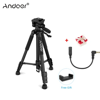 

Andoer TTT-663N 57.5inch Travel Lightweight Camera Tripod for Video Shooting DSLR SLR Camcorder with Carry Bag Phone Clamp