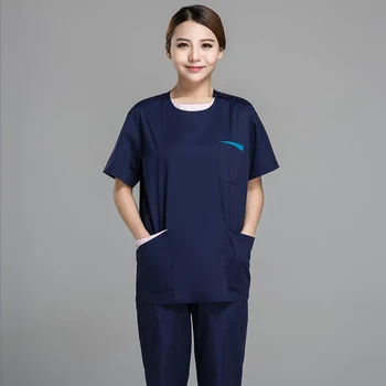 

New men and women short-sleeved medical clothes isolation clothes overalls (jacket + pants)