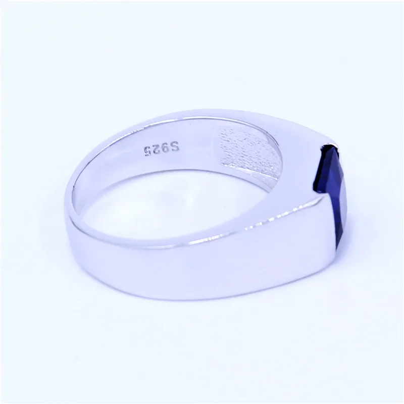 

2017 New Blue Birthstone Jewelry Wedding band rings for women 5A Zircon Cz 925 Sterling silver Female Anniversary Party Ring