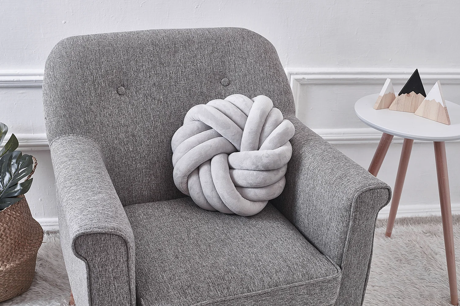 Ins 3D узел шары подушка ручной работы креативная Подушка скандинавские тканые кашемировые диванные подушки декоративные цветы плюшевые подушки в форме игрушек