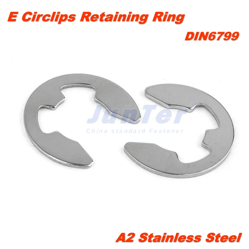 

1000pcs/lot M1.5 M2 M2.5 M3 M4 M5 M6 M7 M8 M9 M12 DIN6799 A2 Stainless Steel E Circlips Retaining Ring For Shafts Circlips Snap