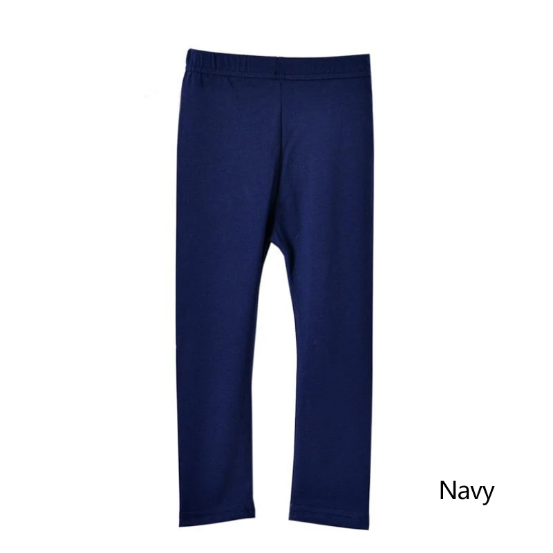 Леггинсы ярких цветов для девочек узкие брюки для маленьких девочек леггинсы по щиколотку обтягивающие леггинсы для От 2 до 13 лет, детская одежда - Цвет: Navy