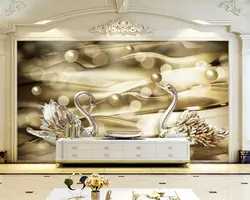 Beibehang пользовательские обои золотой шелк Лебедь жемчуг dream атмосферу ТВ фоне стены гостиной спальня фрески 3d обои