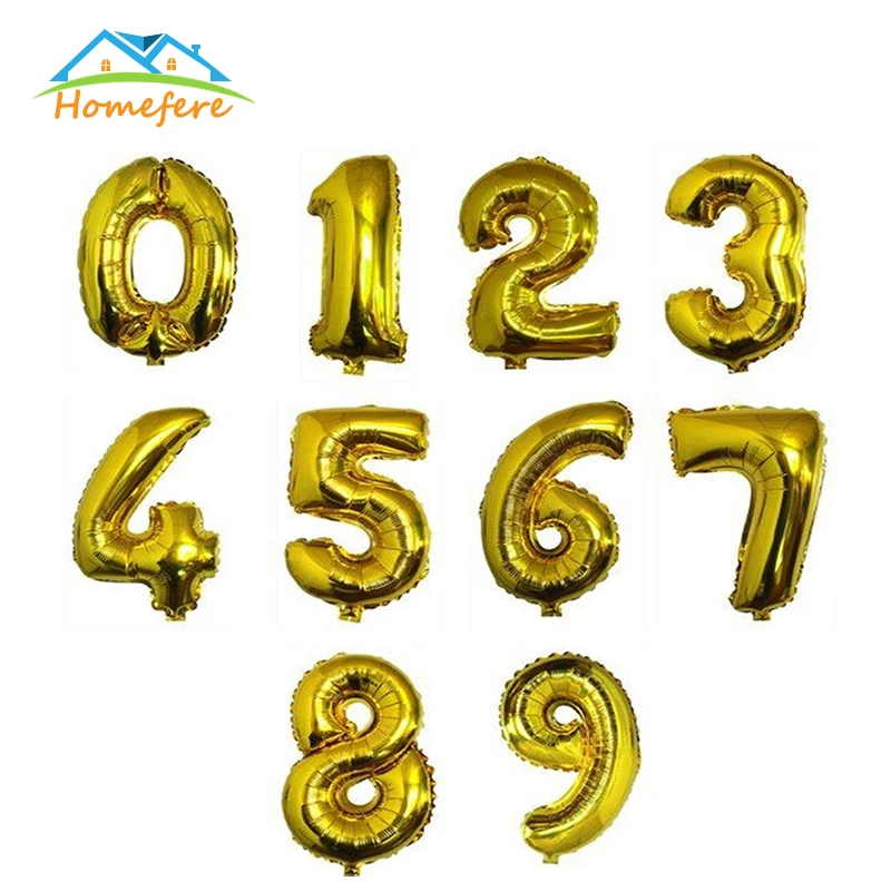 

16 32 Inch Number 0123456789 Foil Balloons Large Helium Balloons Wedding Decorations Home Birthday Party Decoration Supplies