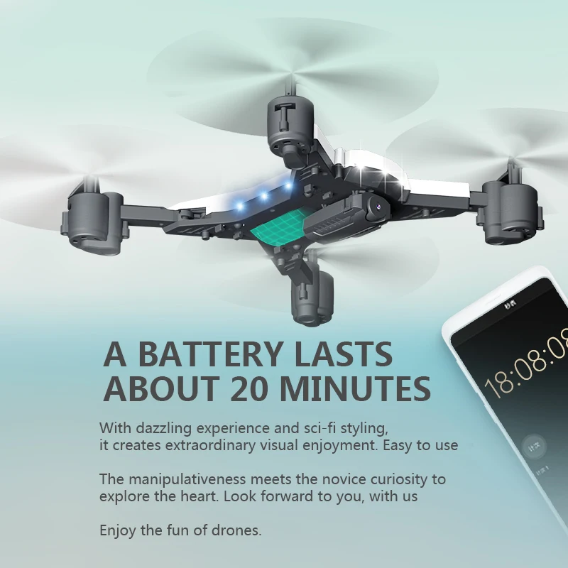 Baratos Nuevo RC helicóptero Drone con cámara HD 1080P WIFI FPV RC Drone profesional plegable Quadcopter 20 minutos de duración de la batería