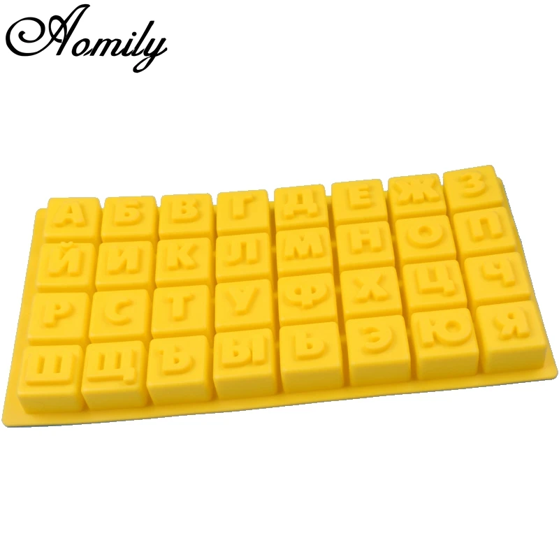 

Aomily Russian Alphabet Mold DIY Silicone Cake Soap Mould Chocolate Candy Birthday Party Drcorating Ice Jelly Cake Bakeware Gift