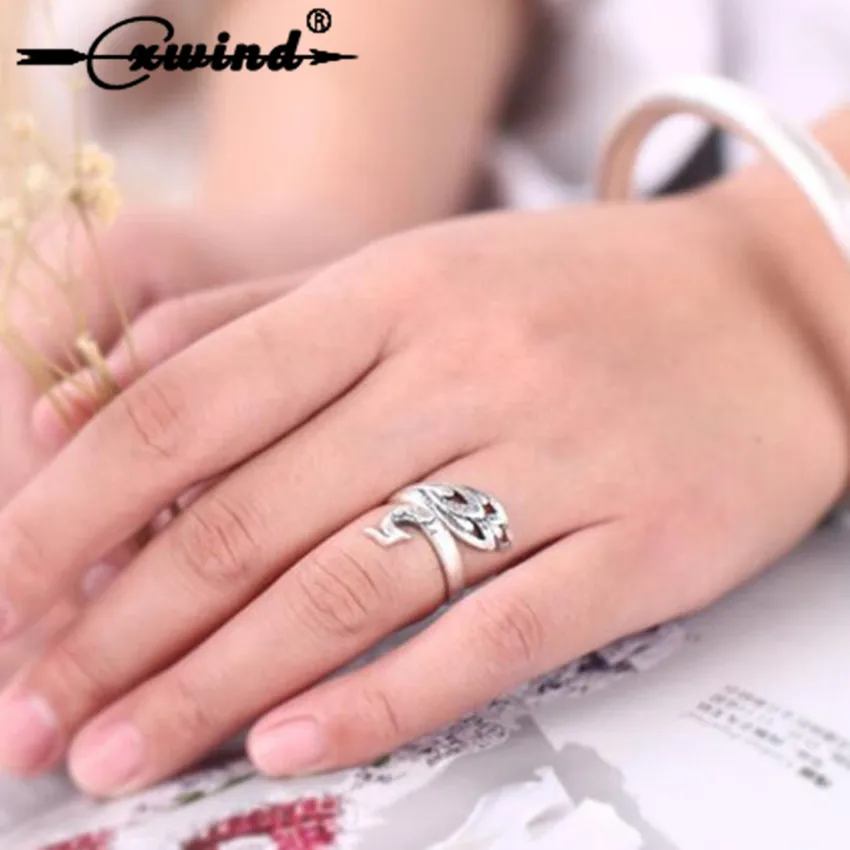 Cxwind Fish Arrow Round Peacock Rings for Women Boho Beach Vintage Turkish Punk Finger Knuckle Open Antique Flower Ring Bijoux | Украшения