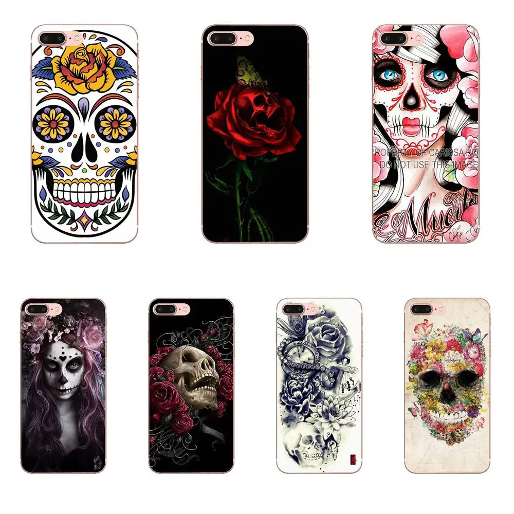 

Soft Capa Cover For Galaxy J1 J2 J3 J330 J4 J5 J6 J7 J730 J8 2015 2016 2017 2018 mini Pro Sugar Skull Floral Flower