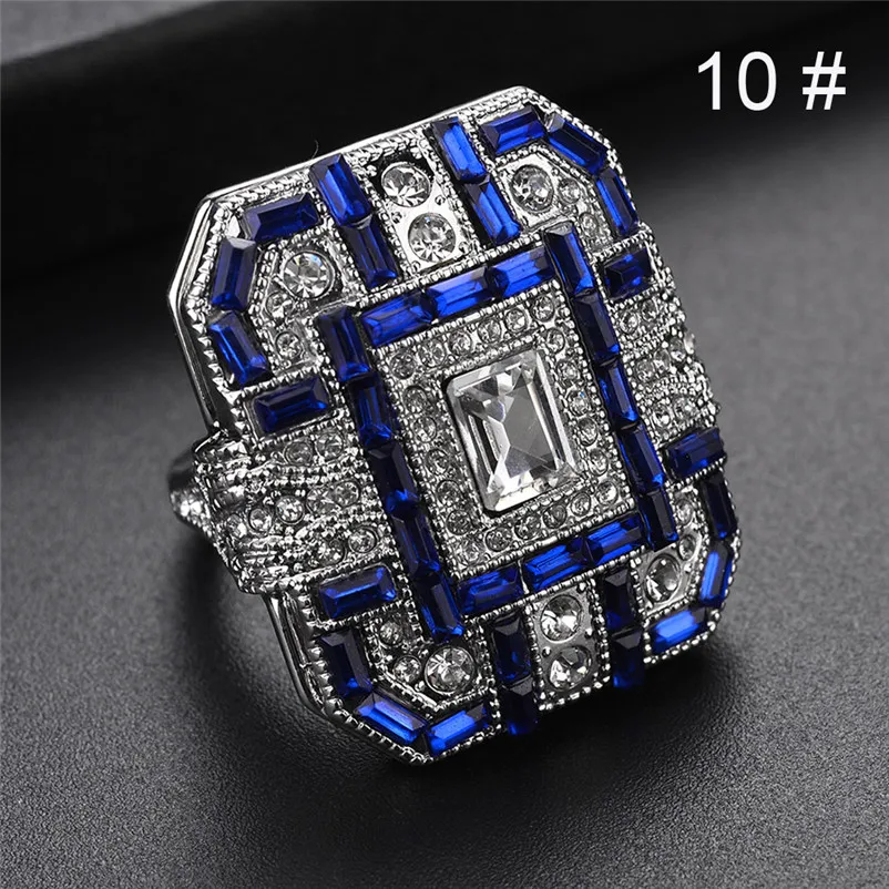 2018 New Arrival Fashion Women Crystal Silver Cubic Zirconia Band Ring Jewelry Gift Rings for women Ring Set J13#N (7)