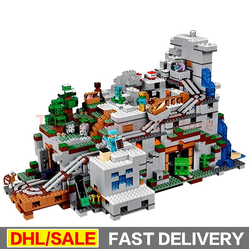 

LEPIN 18032 Model Building Kit Blocks Bricks mechanism 3043pcs The Mountain Cave My worlds Clone lepinings 21137 birthday gifts