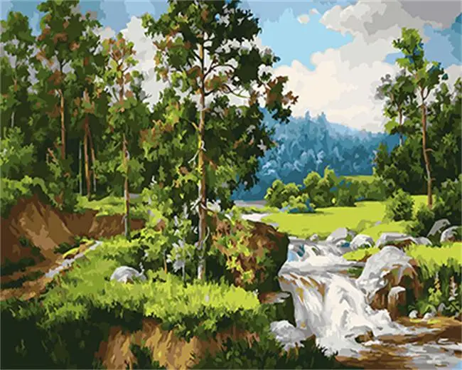 

PAINTBOY Landscape Framed Pictures DIY Painting By Numbers Acrylic Painting On Canvas Wall Art For Living Room Home Decor