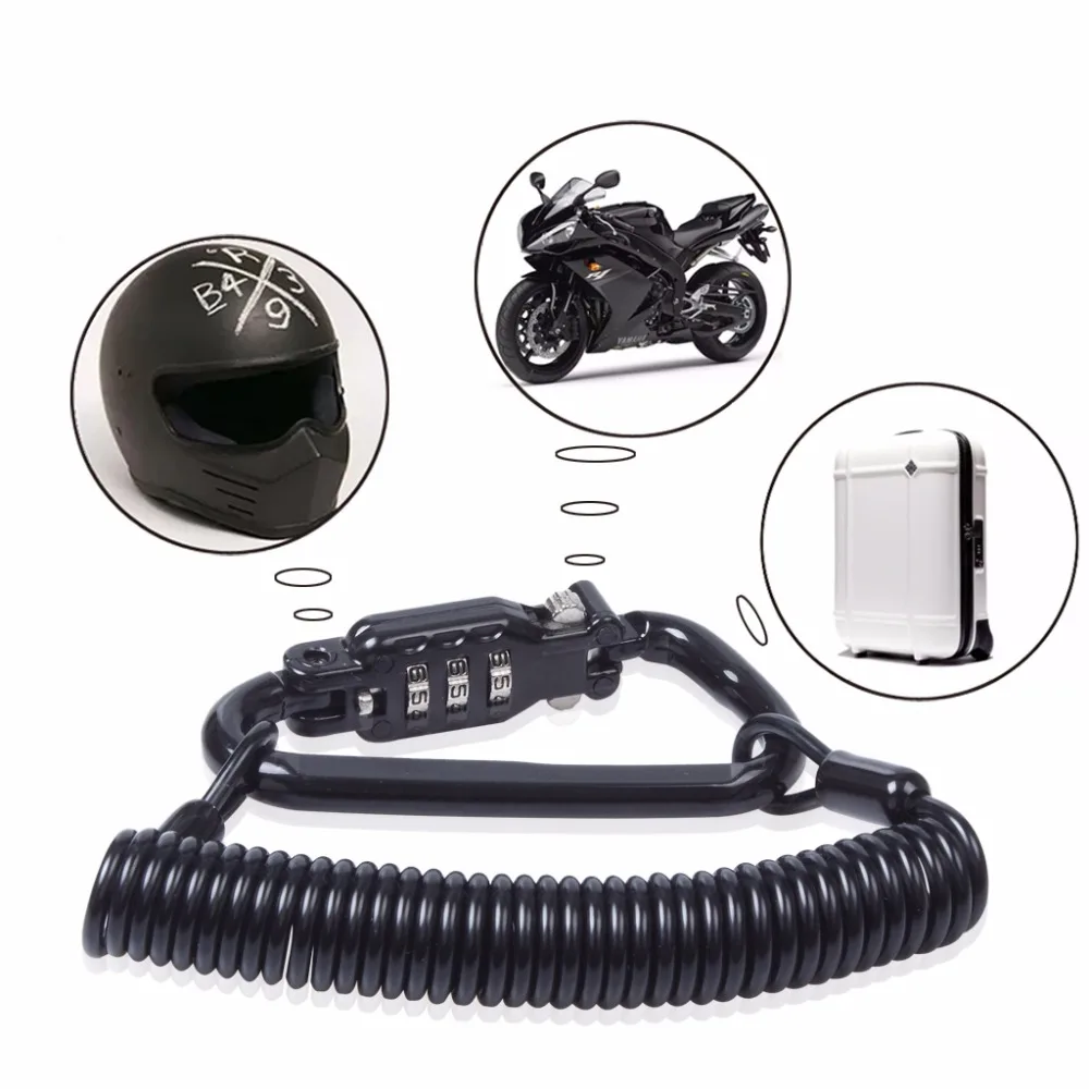 Tough Motorcycle Helmet Lock With 3-digit Combination Password Lock And 6 Feet Steel Cable For The Safety Of Your Helmet (2)