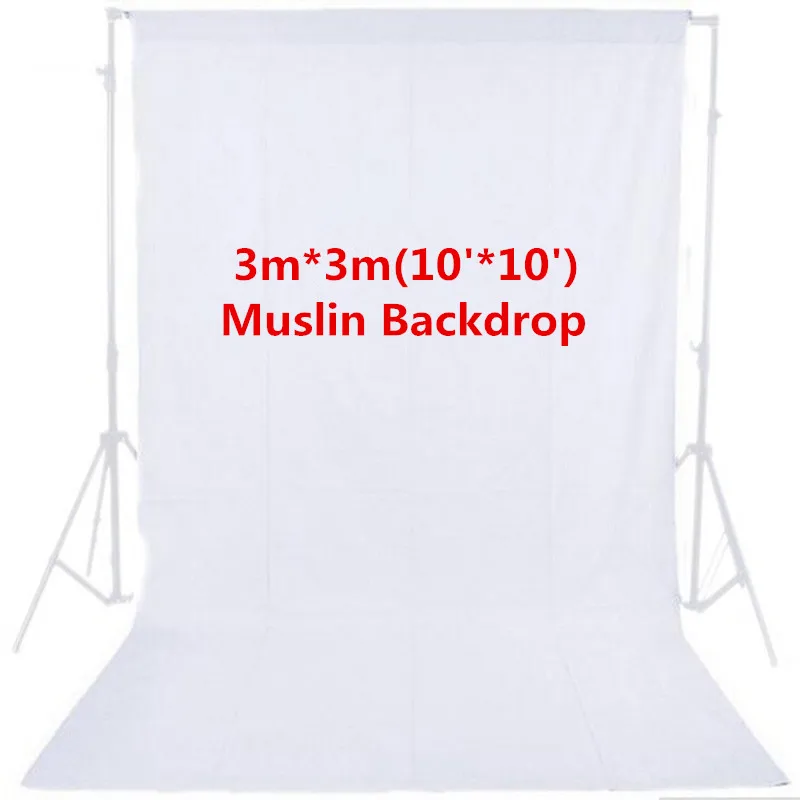 Photo Studio Photography 10ft x 10ft 3m x 3m Studio Solid Background White Muslin Backdrop 100