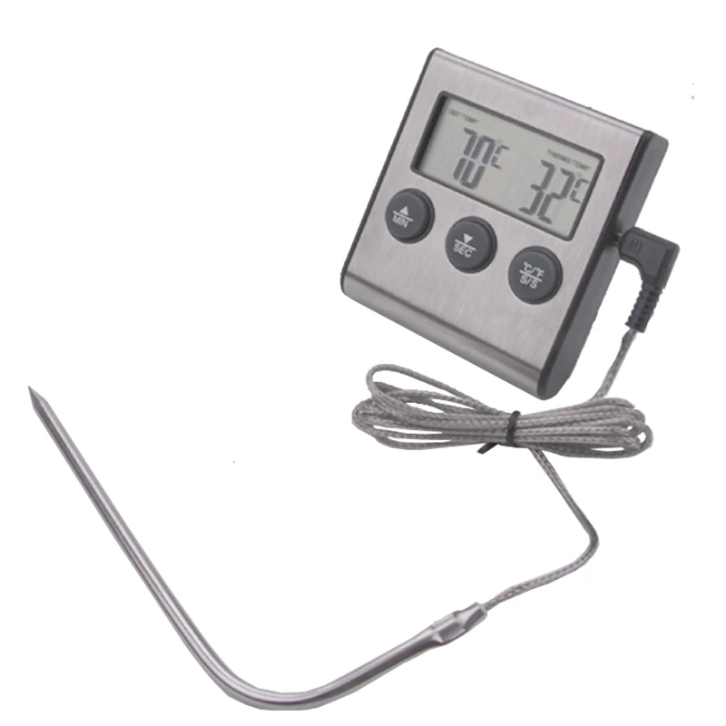 Electronic digital food thermometer, liquid crystal screen probe
