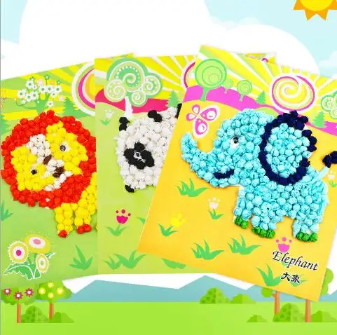 DIY креативные помпоны мяч или бумажные наклейки мультипликационный рисунок игрушки детские искусство и ремесла Обучающие Развивающие игрушки для детей ZXH