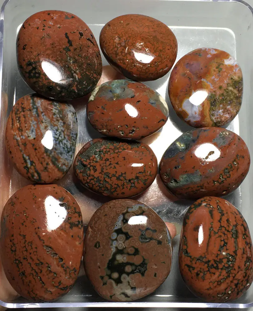 

288g 10pcs Raw NATURAL OCEAN JASPER QUARTZ CRYSTAL sphere HEALING crystal glass