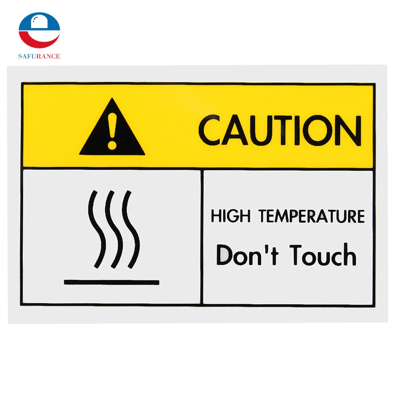 

60*40mm Synthetic Paper Caution Sign Warm High temperature-Don't touch Warning Logo Stickers Warnning Tip Daily Safely Security