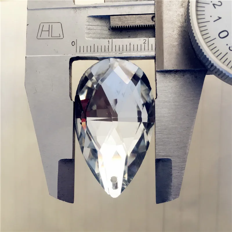 Forma de Amêndoa Claro com Prata de Volta Lustre de Cristal Prisma de Cristal Pingentes de Casamento Peças Pingentes Aparar 10 38mm - 4 10 peças Forma de Amêndoa 38mm Claro