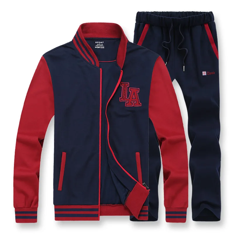 Мужской спортивный костюм размера плюс 5XL 6XL 7XL 8XL, осенний свитер с длинным рукавом 140 - Цвет: red