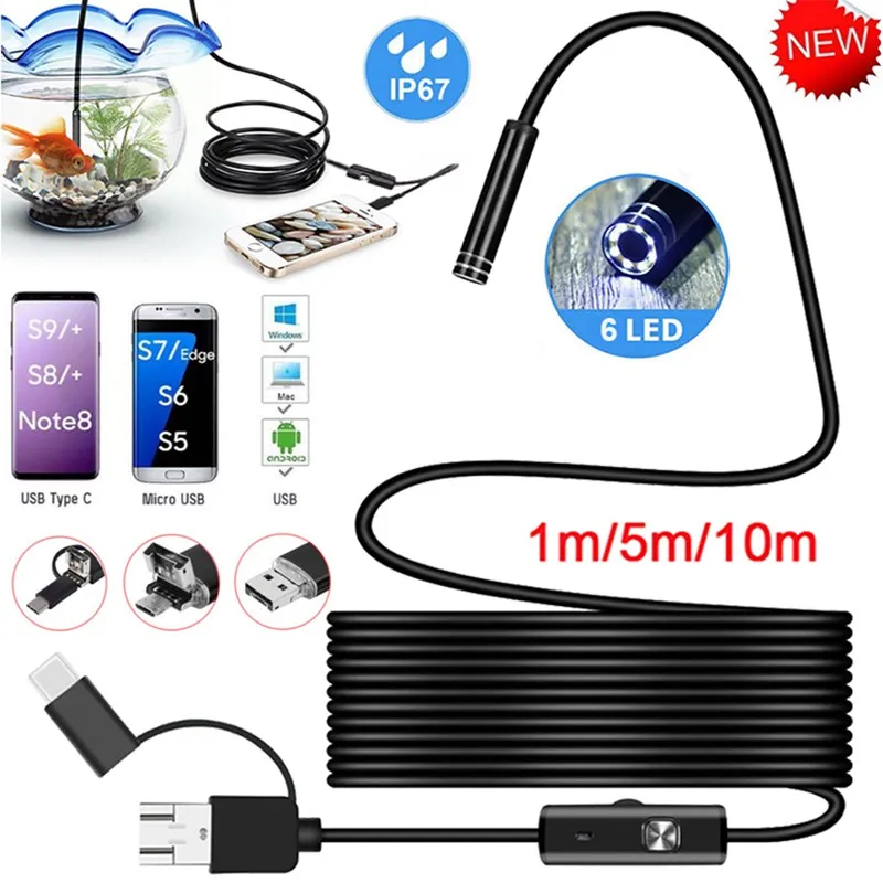 VicTsing 1510m 3-in-1 Android Type-C USB Endoscope Camera Wifi Borescope 6 LED Snake Camera For Mac OS Windows Car Repair Tool (23)